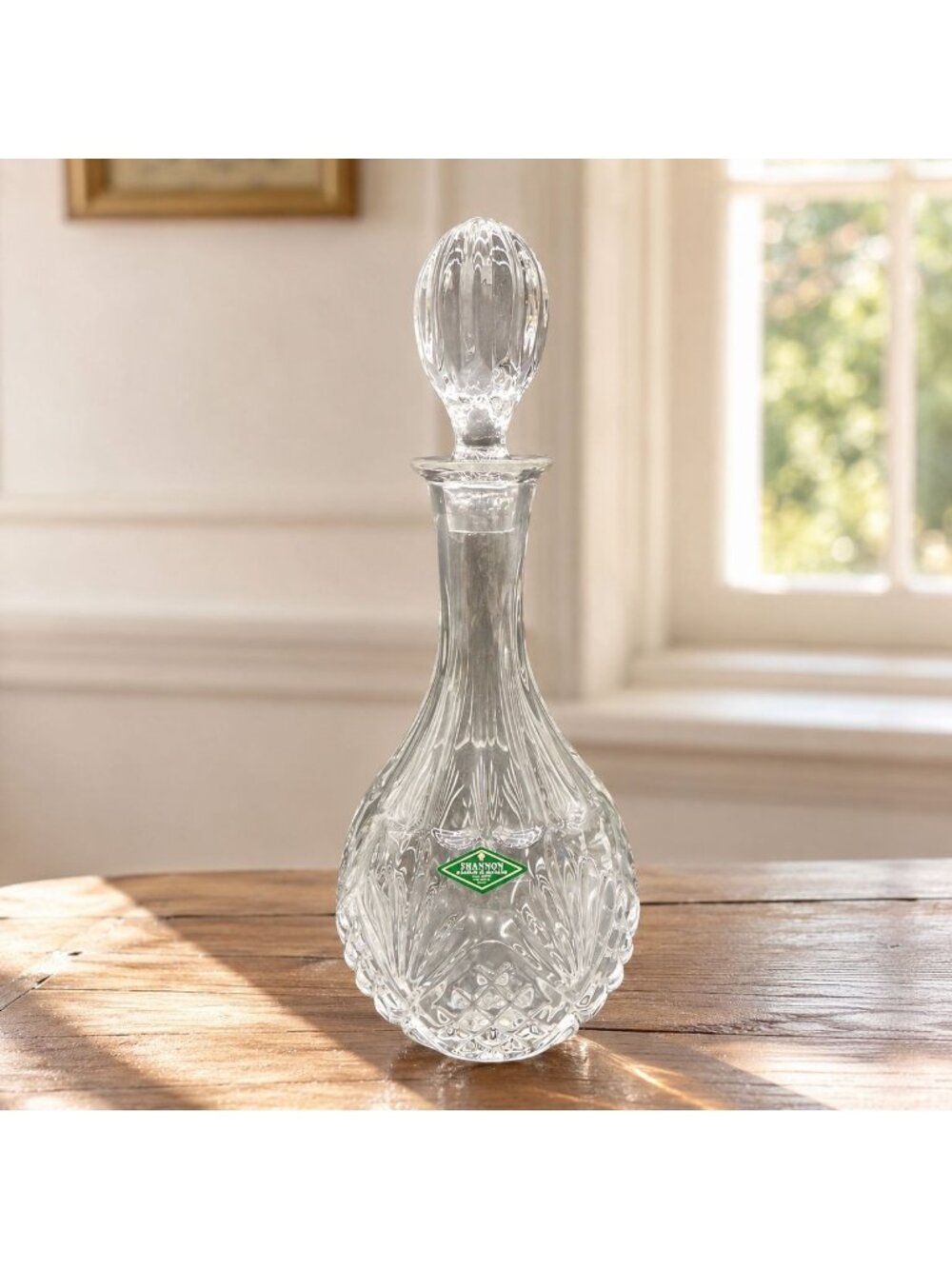 Shannon Crystal Dublin Wine Decanter with Stopper 24% Lead Cut Glass 12.5"